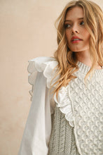 Load image into Gallery viewer, Ruffle Trimmed Sweater Blouse Combo
