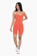 Load image into Gallery viewer, T-Strap Back Unitard Romper - Coral
