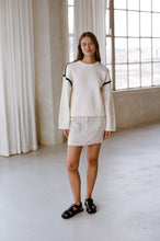 Load image into Gallery viewer, Marion Whipstitch Sweater - Cream w/ Black Contrast Stitching (Style PS1075)
