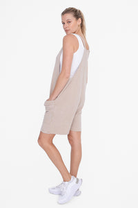 Mineral Washed Lounge Romper - Taupe