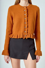 Load image into Gallery viewer, Ruffled Detail Knit Cardigan - Grey (Style:AY1303J)
