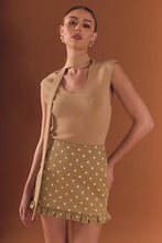 Load image into Gallery viewer, Polka Dot Ruffle Mini Skirt - Tan/White (Style:AY1329K)

