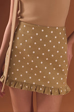 Load image into Gallery viewer, Polka Dot Ruffle Mini Skirt - Tan/White (Style:AY1329K)
