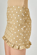 Load image into Gallery viewer, Polka Dot Ruffle Mini Skirt - Tan/White (Style:AY1329K)
