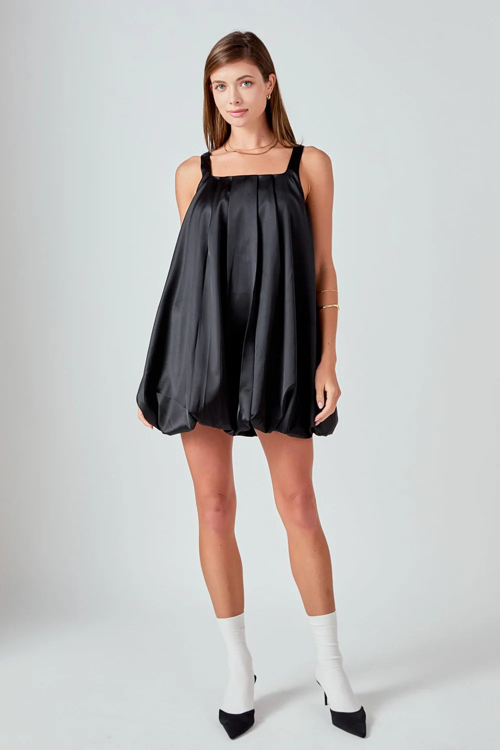 Sleeveless Balloon Mini Dress - Black (Style: AY814D)