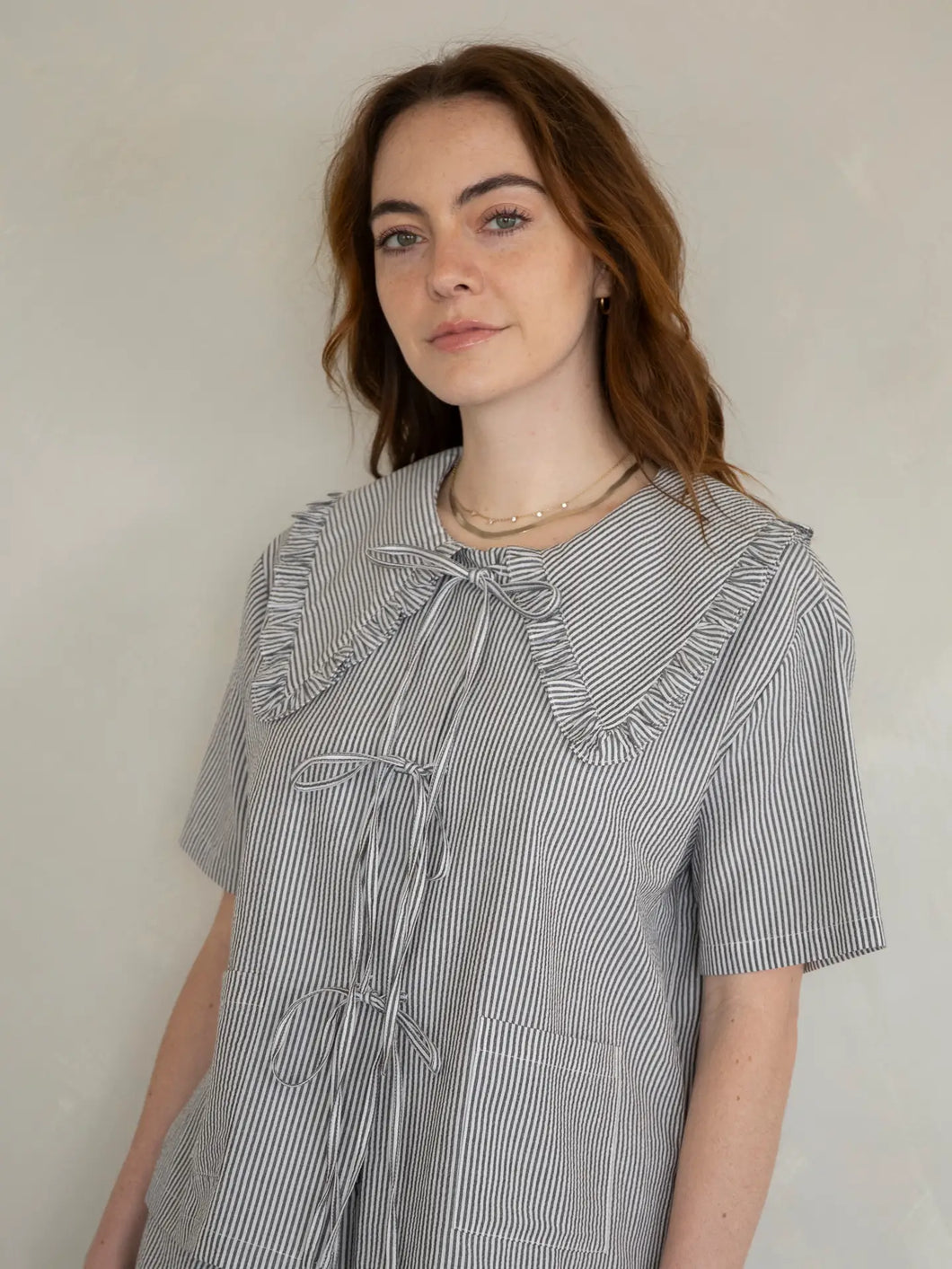 Abby Blouse - Black Stripe