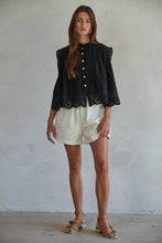 Load image into Gallery viewer, Adva Eyelet Top - White - Black (Style L8162)
