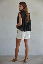 Load image into Gallery viewer, Adva Eyelet Top - White - Black (Style L8162)
