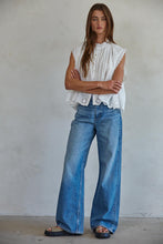 Load image into Gallery viewer, Adva Eyelet Top - White - Black (Style L8162)
