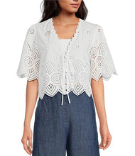 Load image into Gallery viewer, Loray Eyelet Top - White
