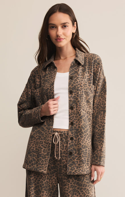 All Day Leopard Knit Jacket - Desert Tan
