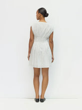 Load image into Gallery viewer, Hollie Dress - White w/ Mini Blk Polka Dots (Style: DAR0909)
