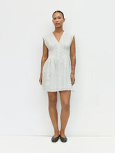 Load image into Gallery viewer, Hollie Dress - White w/ Mini Blk Polka Dots (Style: DAR0909)
