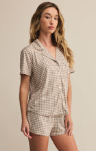 Load image into Gallery viewer, Amy Gingham Shirt - Iced Coffee - Yacht Blue
