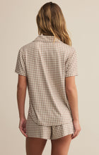Load image into Gallery viewer, Amy Gingham Shirt - Iced Coffee - Yacht Blue
