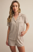 Load image into Gallery viewer, Maddie Gingham Shorts - Iced Coffee or Yacht Blue
