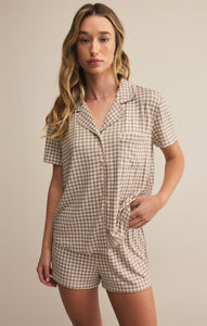 Maddie Gingham Shorts - Iced Coffee or Yacht Blue