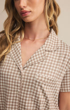 Load image into Gallery viewer, Amy Gingham Shirt - Iced Coffee - Yacht Blue
