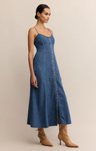 Load image into Gallery viewer, Angel Eyes Denim Midi Dress - Med Indigo
