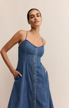 Load image into Gallery viewer, Angel Eyes Denim Midi Dress - Med Indigo
