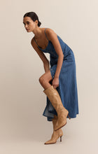Load image into Gallery viewer, Angel Eyes Denim Midi Dress - Med Indigo
