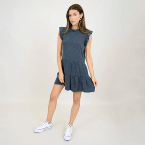 Arianne Bubble Gauze Dress - Ink