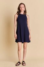 Load image into Gallery viewer, A-Line Pleated Knit Mini Dress - Navy (Style #BH604D)
