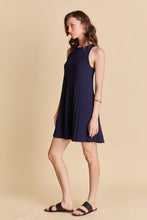 Load image into Gallery viewer, A-Line Pleated Knit Mini Dress - Navy (Style #BH604D)

