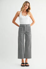 Load image into Gallery viewer, Nautical HR Utility Wide Leg Asst. Colors - Pastel Yellow - Black/White Gingham Check
