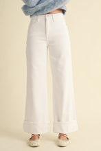 Load image into Gallery viewer, Cuffed Palazzo Jeans - Optic White
