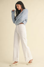 Load image into Gallery viewer, Cuffed Palazzo Jeans - Optic White
