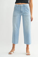 Load image into Gallery viewer, Petite Palazzo Jeans - Light Denim - Dark Denim
