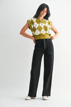Load image into Gallery viewer, Button Down Slim Wide Leg - Black
