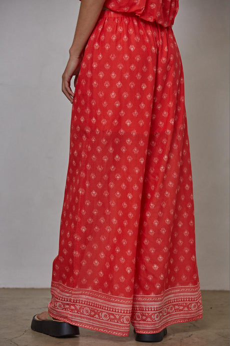 Bastia Wide Leg Pants - Red