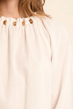Load image into Gallery viewer, Bead Detail Woven Blouse - White (Style LAF132EP)
