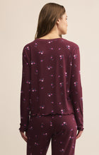 Load image into Gallery viewer, Bella Ditsy LS Top - Floral Print on Merlot
