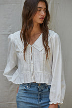Load image into Gallery viewer, Birdie Collared Blouse - Off White (Style L8457)
