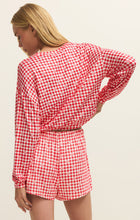 Load image into Gallery viewer, Bisous Gingham LS Top - Kiss Me Red
