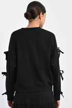 Load image into Gallery viewer, Ribbon Bow Detail Sweatshirt - Black
