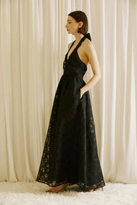Lace Maxi Dress - Black