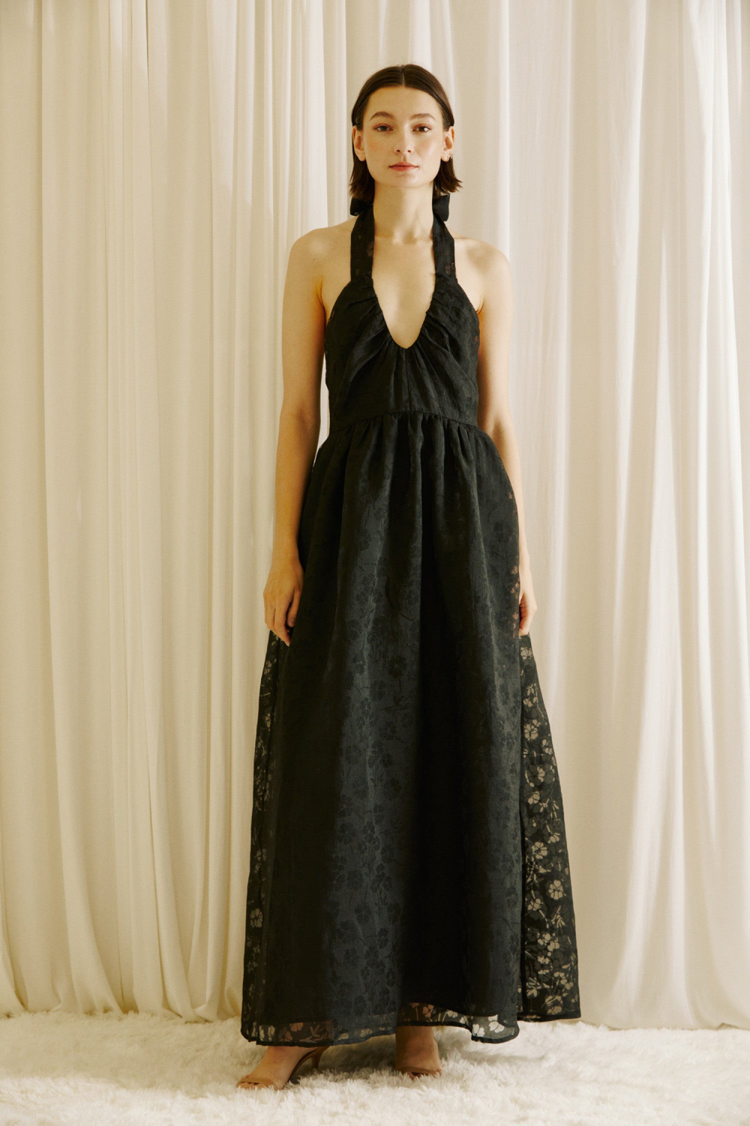 straight line maxi dress Sl Button Down a Line Maxi Dress - Small / Natural