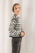 Load image into Gallery viewer, Stripe Crochet Sweater - Black / White
