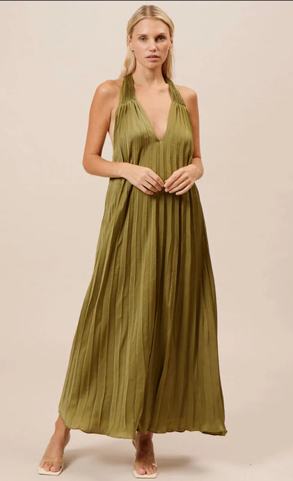 Blythe Pleated Dress - Olive