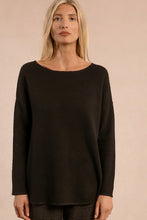 Load image into Gallery viewer, Basic Boat Neck Sweater - Black
