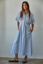 Load image into Gallery viewer, Bonnie Button Down Maxi - Blue/Cream

