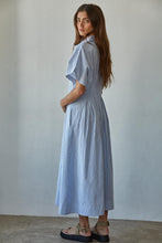Load image into Gallery viewer, Bonnie Button Down Maxi - Blue/Cream
