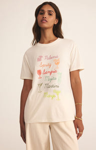Boyfriend Cocktails Tee - Sea Salt