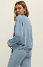 Load image into Gallery viewer, Boyfriend Denim Knit Sweatshirt - Ocean Air Indigo
