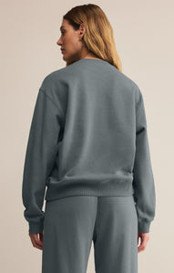 Boyfriend Cotton Sweatshirt - Storm Cloud