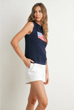 Load image into Gallery viewer, Flag Tank Sweatshirt - Navy (BMW7749)
